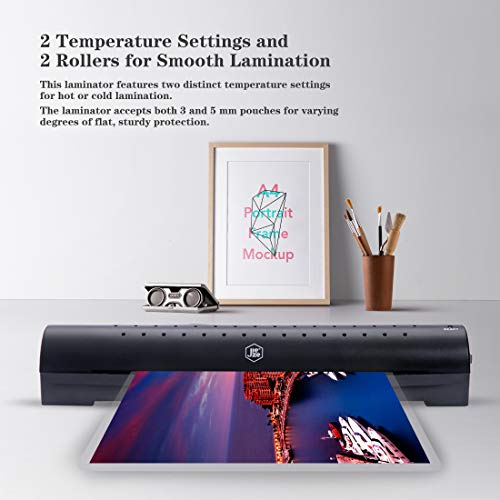 Renewed JIEZE A3 Laminator with 20 Laminating Pouches Laminate for A3,A4,A5,A6 Rapid 3 Minute Paper Cutter Black for Home and Office Use 13 inches Laminator Machine 
